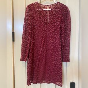 Talula Size 8 fitted Wine coloured dress